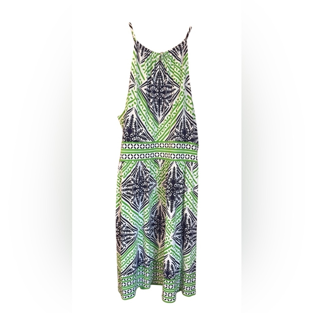 London Times Green and Blue Patterned Women’s One Piece Dress - Picture 3 of 10